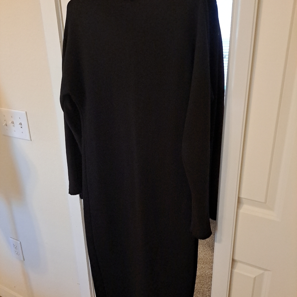 Frank & Eileen Isabelle Funnel Neck Dress Terry Cloth Black Excellent Condit. XS - Picture 4 of 8